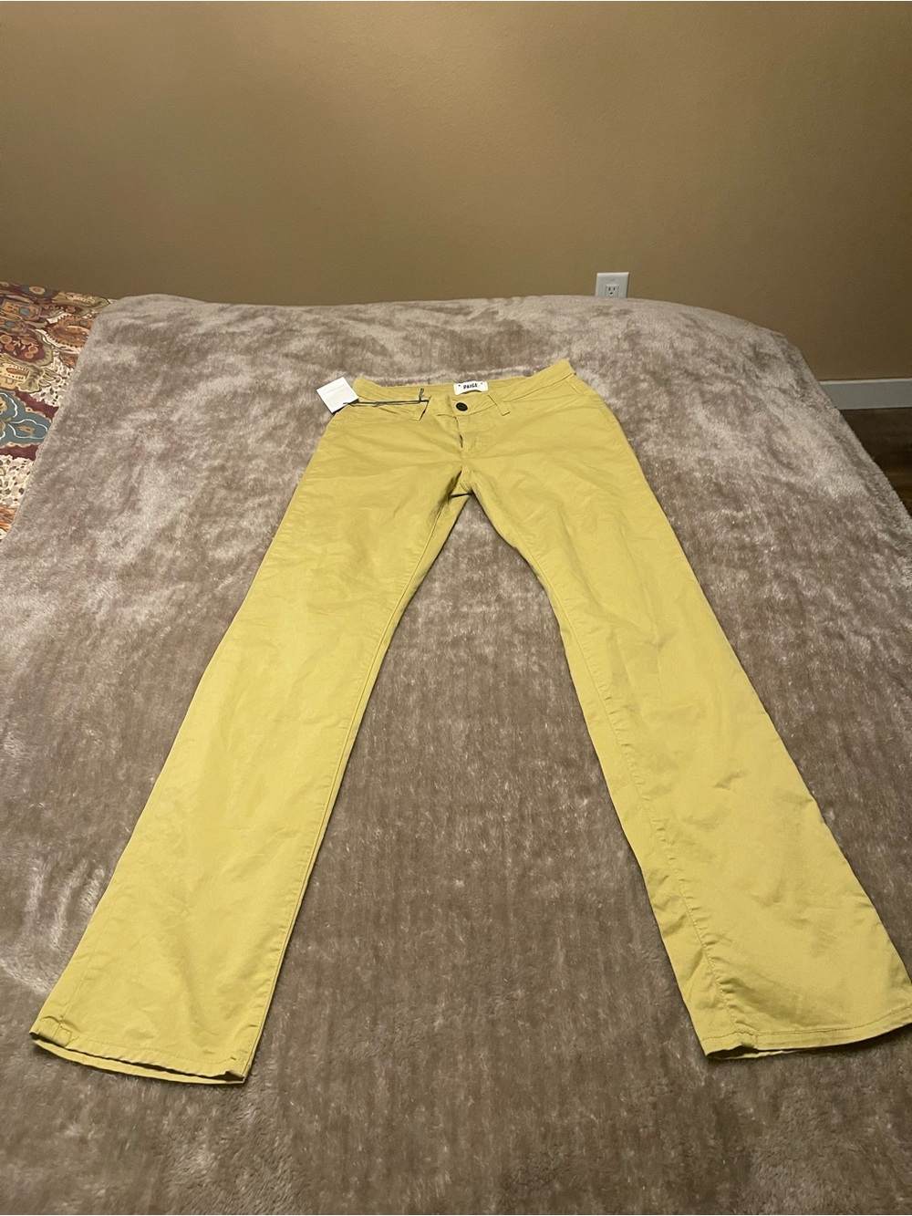 PAIGE Men’s Normandie Slim-Straight Jeans NWT – Burnt Gold – Size 29